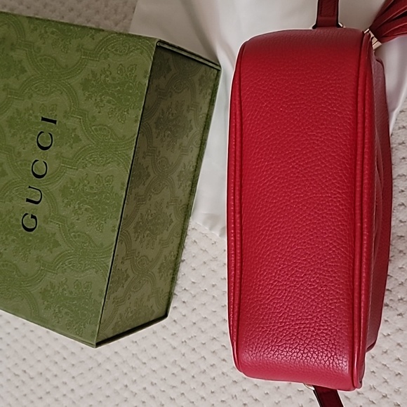 Authentic Gucci Soho Leather Disco Crossbody RED Shoulder Bag - Picture 4 of 10
